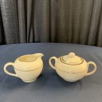 cream double gold sugar pot and creamer