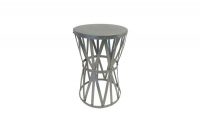 silver hourglass accent table