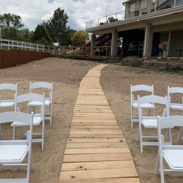 wood plank aisle runner