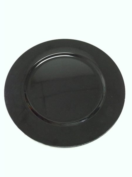 black lacquered acrylic charger