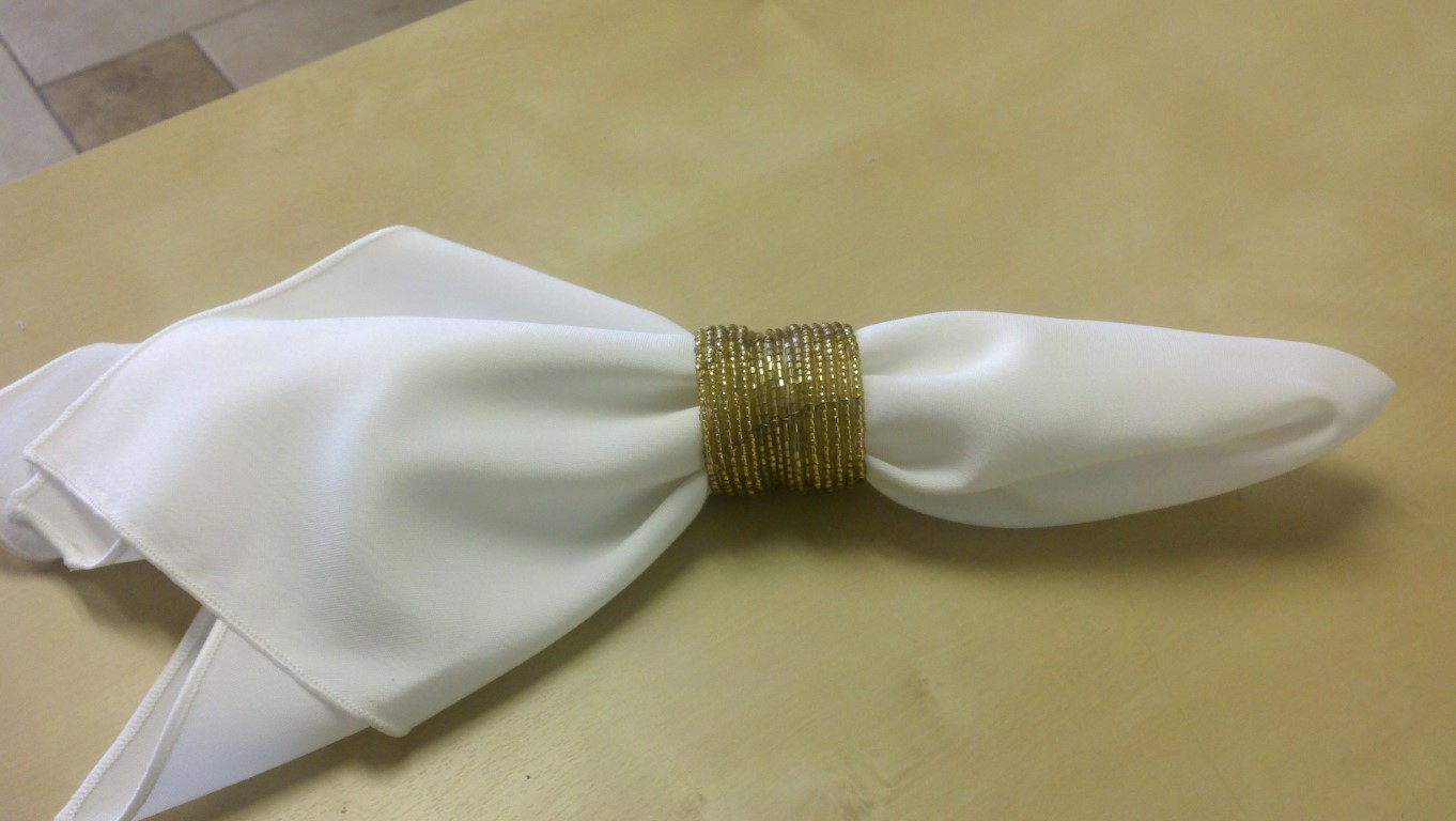 Gold Bead Cuff Napkin Ring | Allwell Rents Venue Rental and Decor