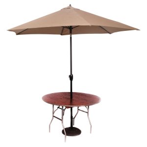 table with umbrella