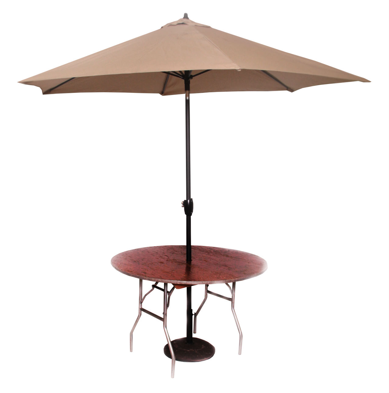 table with umbrella