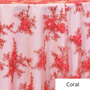 Coral Baby Rose Lace