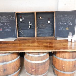 3 wine barrel bar
