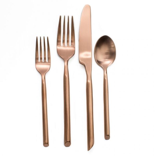 copper brushed flatware
