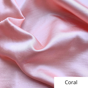 Coral Silk Satin Linen