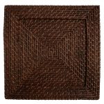 brown square wicker charger