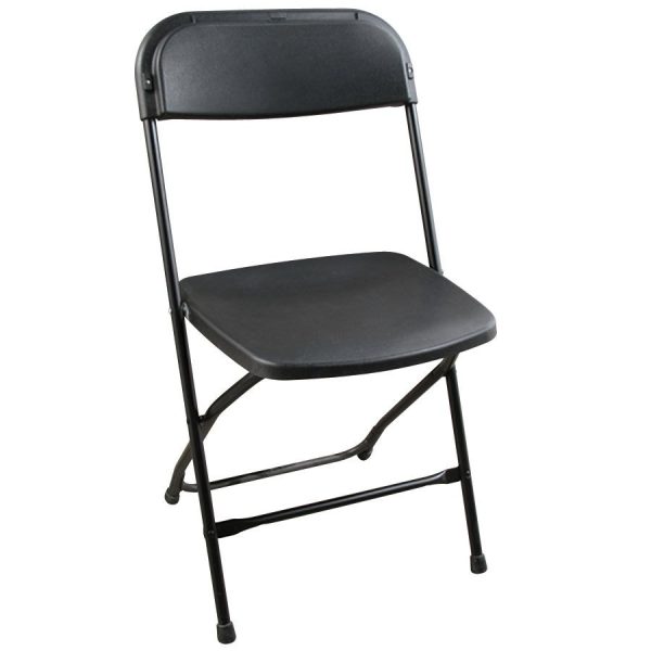 black folding chair