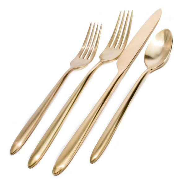 gold brushed flatware