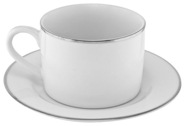 silver line china coffee cup and saucer