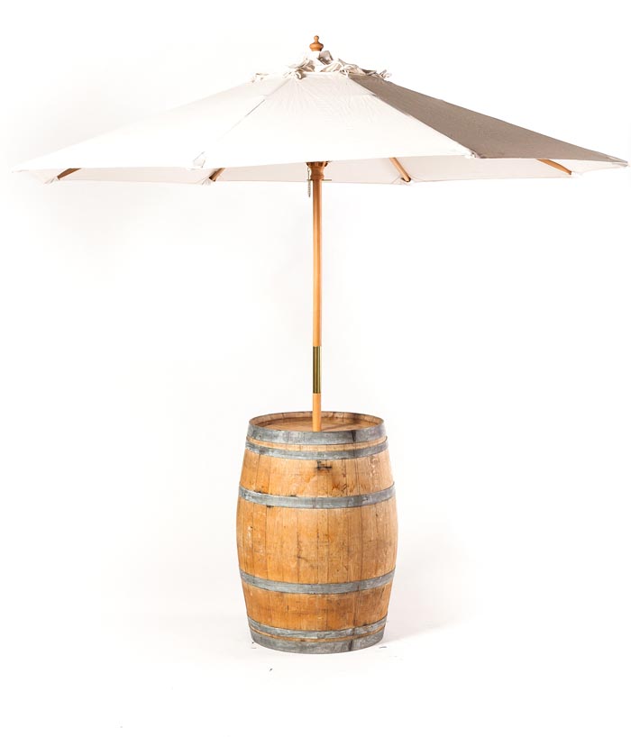 cocktail table with umbrella