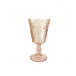 Pink Cut Glass Goblet