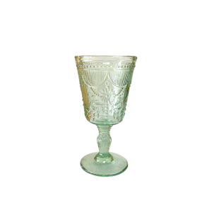 Sage Cut Glass Goblet