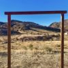 close up of wooden wedding arch