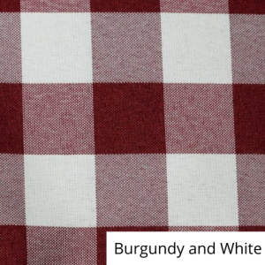 Burgundy and White Checked Linen