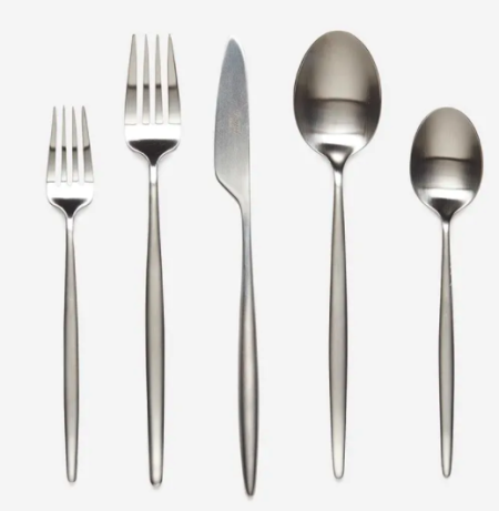 silver brushed flatware