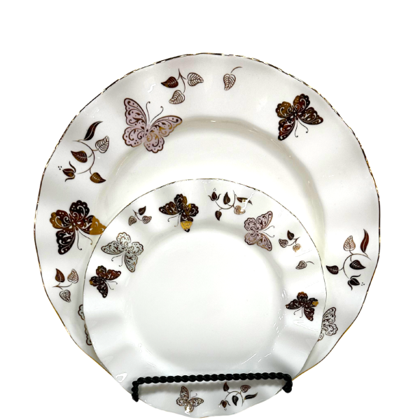 butterfly china dinner plate and salad plate