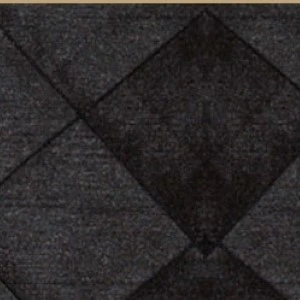 Dark gray textured diamond pattern fabric swatch with geometric diamond quilted design.