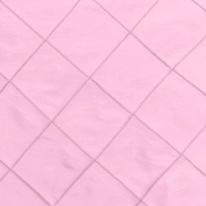 Soft pink pinstripe diamond pattern fabric with crisscrossing light lines on textured background.