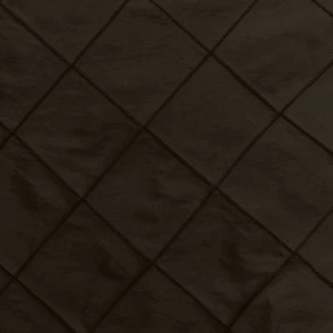 Dark charcoal gray pintuck fabric with diamond geometric pattern for event linen rental.