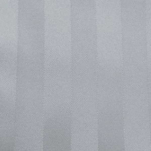 Soft gray vertical striped fabric with subtle texture and gradient shading for event linen rental.