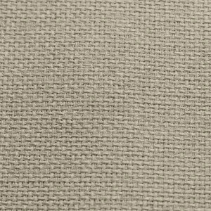 Neutral beige woven fabric with tight, uniform basket weave texture for event linens.