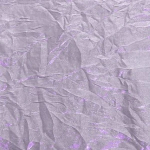 Lavender crinkled fabric with textured, wrinkled surface in soft purple tones.
