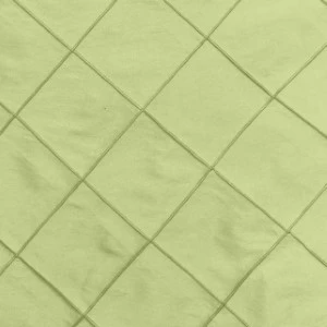 Sage green pintuck fabric with diagonal diamond grid pattern for event linens.