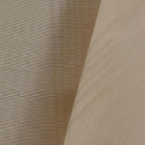 Neutral beige linen fabric with subtle horizontal texture and soft draping.