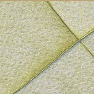 Pale yellow-green textured fabric with diagonal intersection lines and subtle geometric pattern.