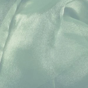 Sage green satin fabric with soft, shimmery texture and elegant draped folds.