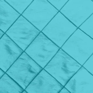 Turquoise teal diamond-patterned textile with soft geometric embossed texture for event linen rental.