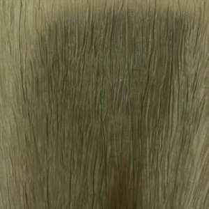 Olive green textured fabric with vertical rippled surface and muted woodgrain-like pattern.