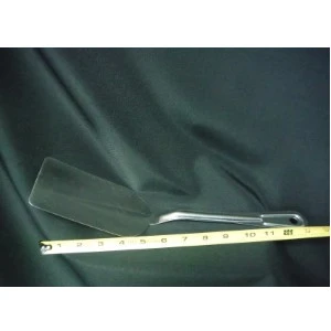 White measuring tape ruler extended alongside dark gray crumpled fabric surface in product photo.
