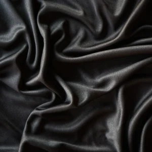 A piece of black satin fabric
