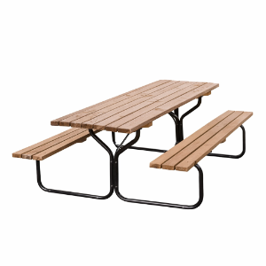 Picnic Table Wood Attached Bench 6ft