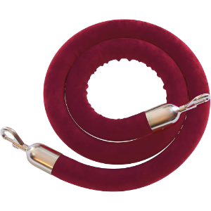 Stanchion Rope Velour Burgundy 8ft