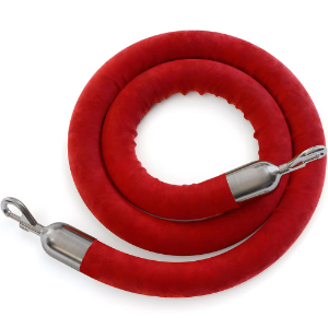 Stanchion Rope Velour Red 8ft