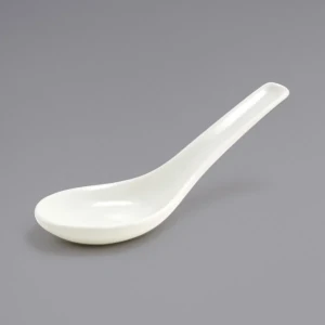 White asian style soup spoon