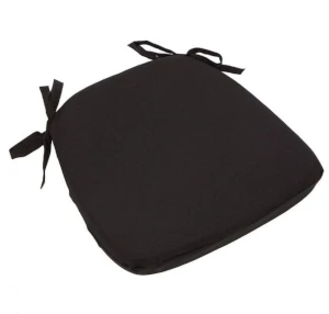 Black chair pad with ties