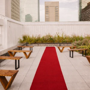 Cherry Red Poly Wedding Runner 3ft x75ft